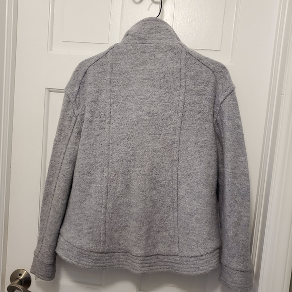 Banana Republic Grey Wool Blend Moto Style Zip/Snap Close Jacket Size XS - Picture 9 of 9